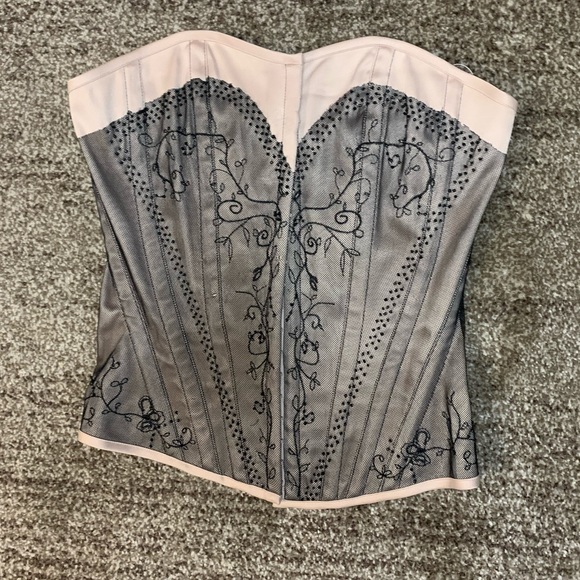 C R Premium Bustier corset lace up Sexy Burlesque lingerie style small medium - Picture 5 of 14